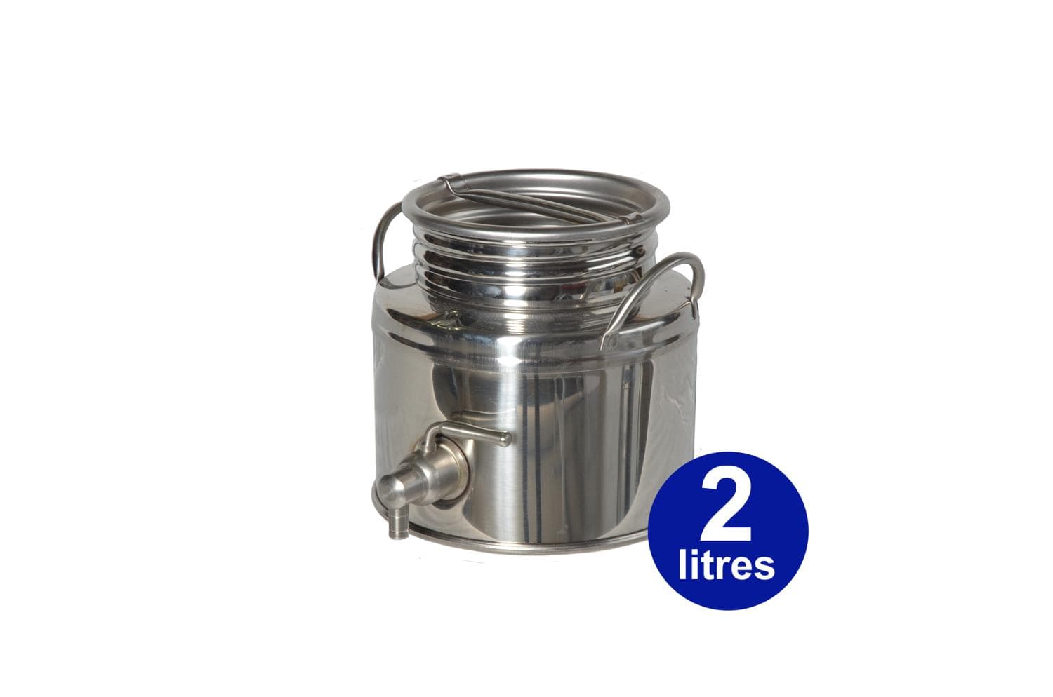 Fût Inox 2 litres assemblage soudé avec Robinet Inox