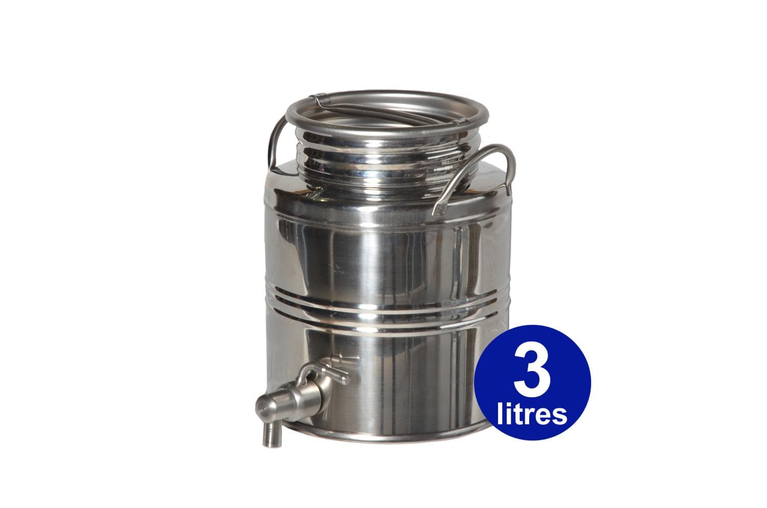 Fût Inox 3 litres assemblage soudé avec Robinet Inox