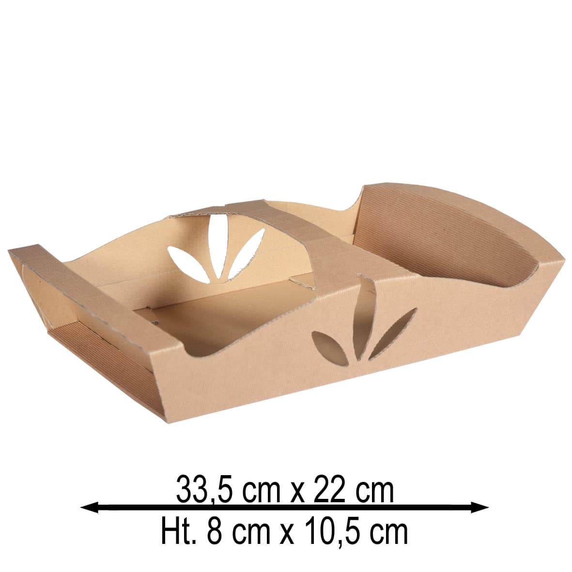 Panier en carton ondulé avec anse 37 x 24 x 8 cm