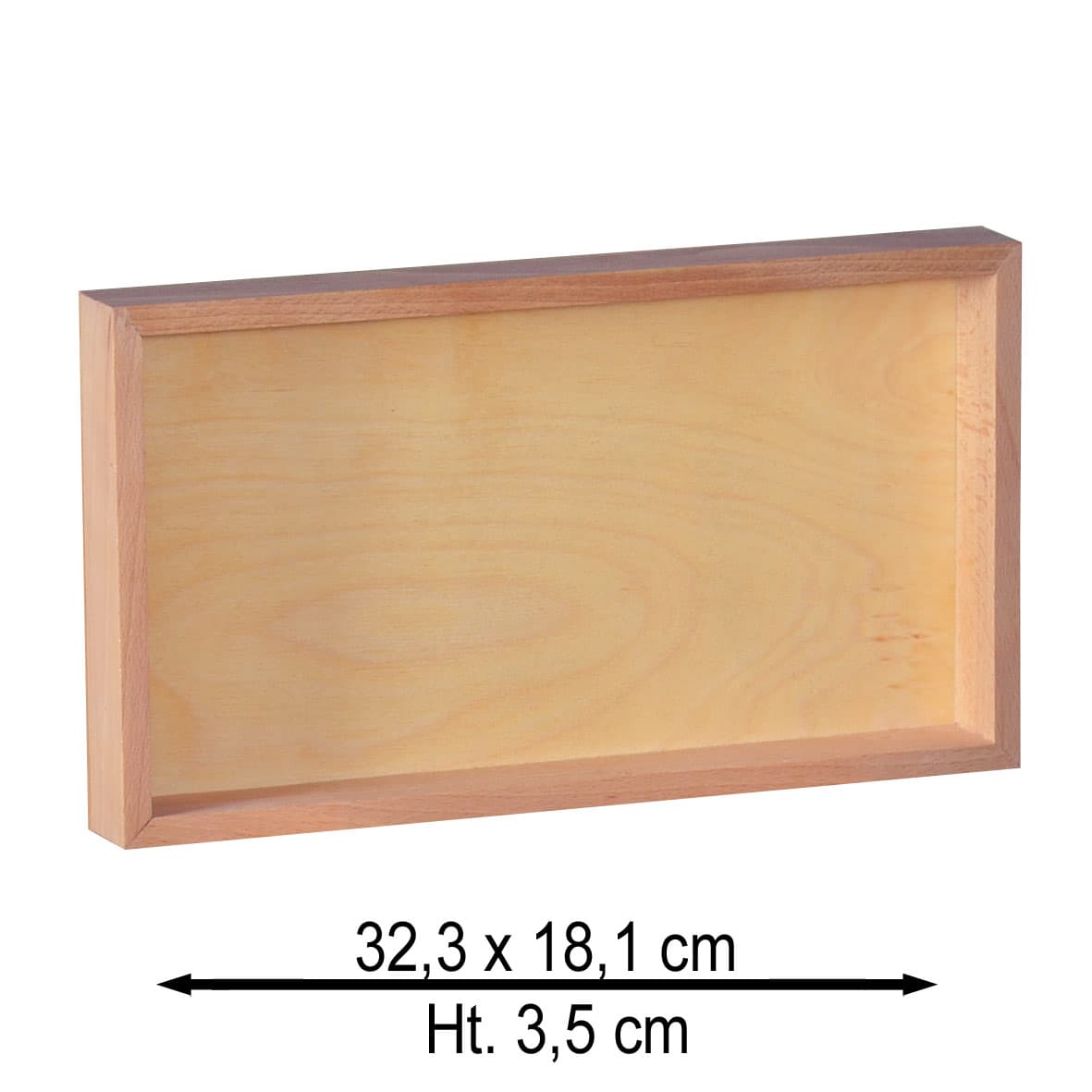 Plateau de présentation en bois 30 x 16 x 3 cm