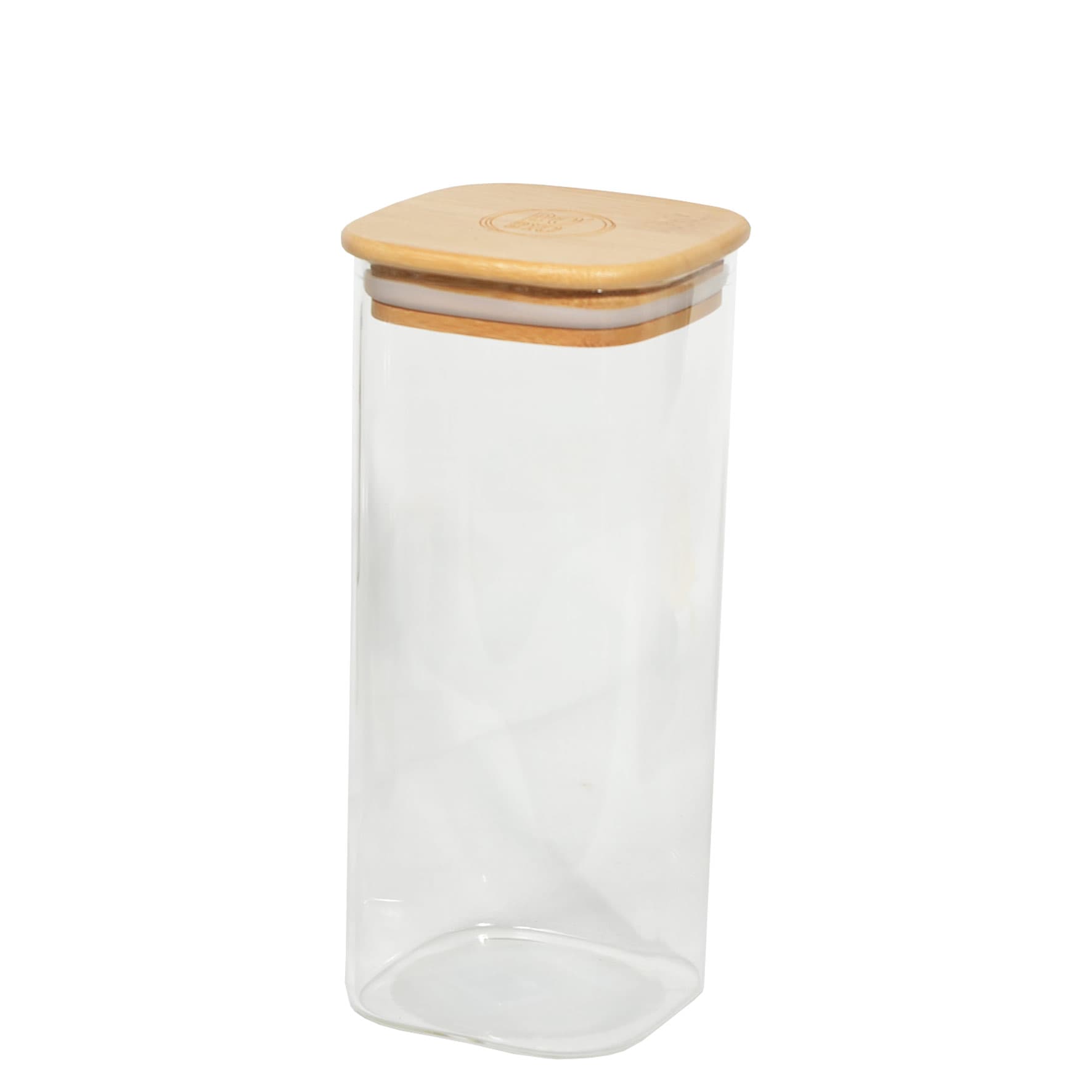 Pot carré 1 litre en verre Borosilicaté couvercle bambou
