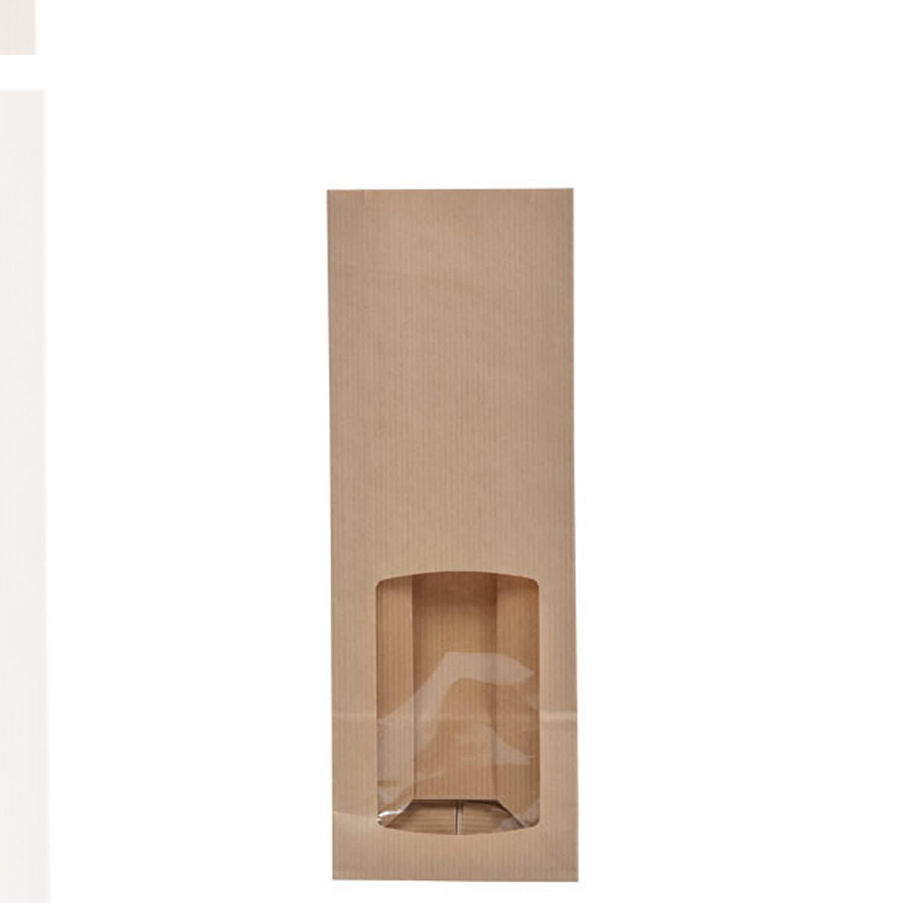 Sachet papier kraft avec fenĂȘtre 10 x 6 x 29 cm - Lot de 100