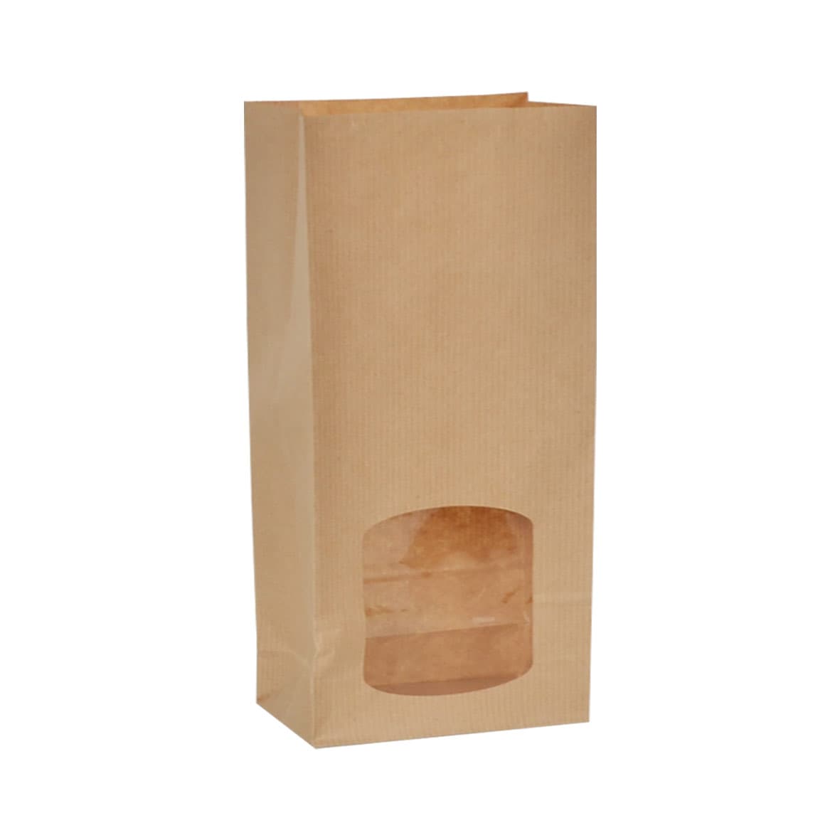 Sachet papier kraft avec fenĂȘtre 14 x 7,5 x 27,5 cm - Lot de 100