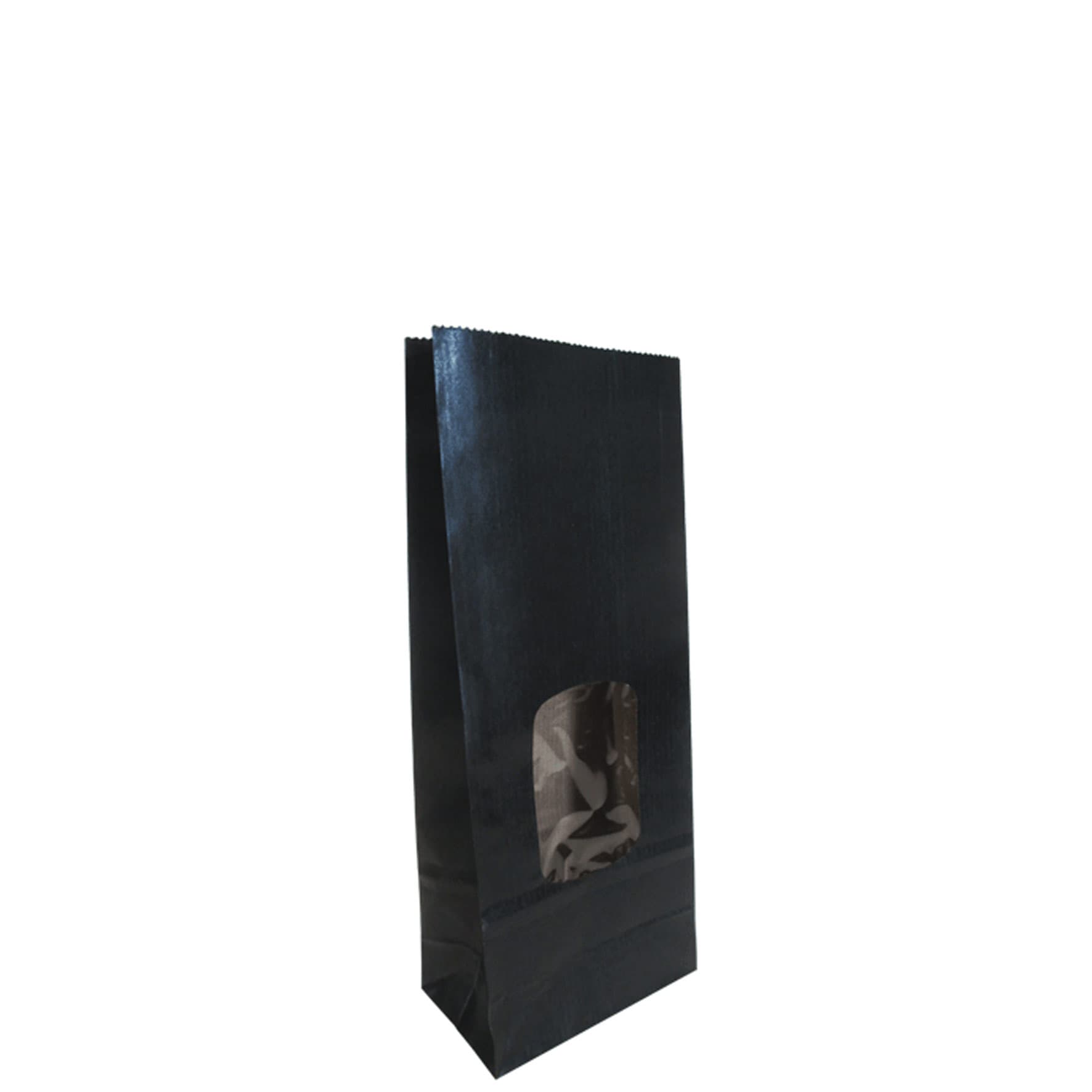 Sachet papier kraft noir avec fenĂȘtre 9 x 5 x 20,5 cm - Lot de 100