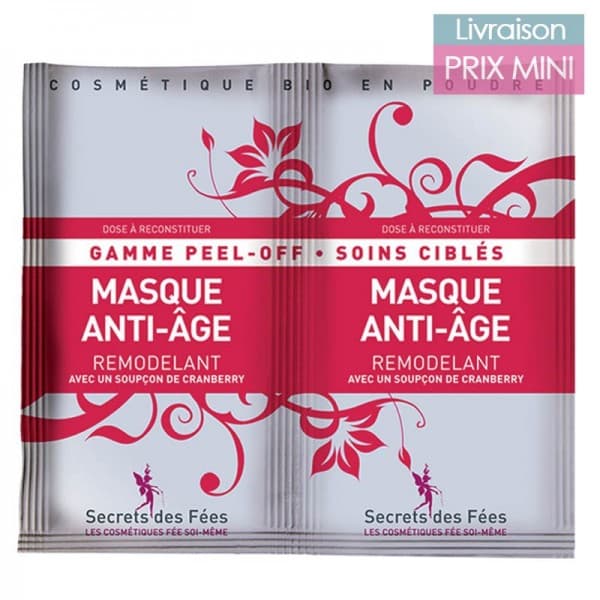 Masque Peel Off Bio - 7 Propriétés au choix - Secrets des Fées Anti-âge Remodelant - Cranberry, Hibiscus