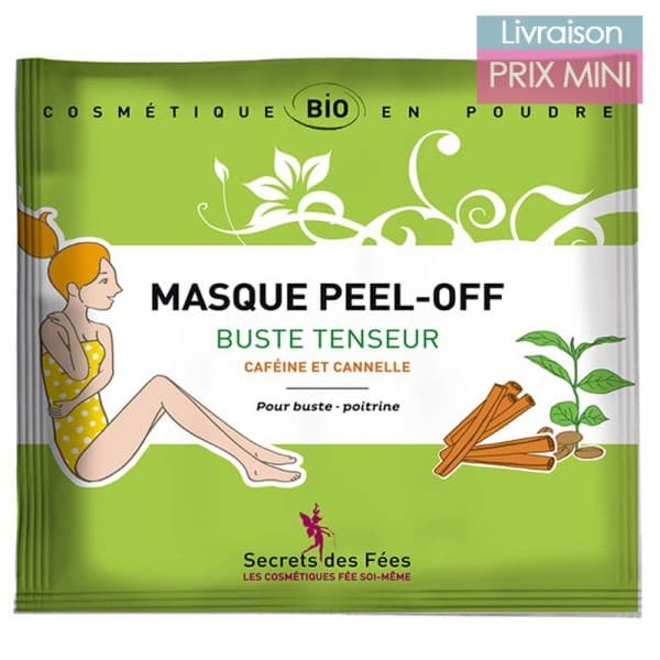 Masque Peel Off Bio - 7 Propriétés au choix - Secrets des Fées Buste Tenseur - Caféine, Cannelle