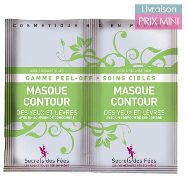 Masque Peel Off Bio - 7 Propriétés au choix - Secrets des Fées Contour des yeux et lèvres - Concombre