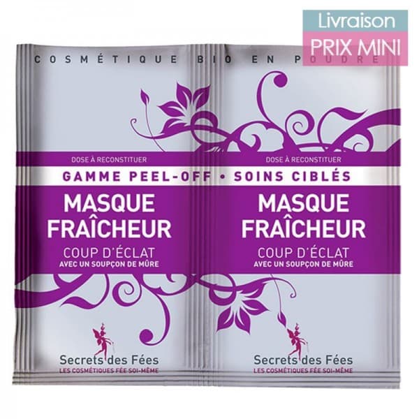 Masque Peel Off Bio - 7 Propriétés au choix - Secrets des Fées Fraîcheur Coup d'éclat - Mûre, Cassis, Carotte, Orange