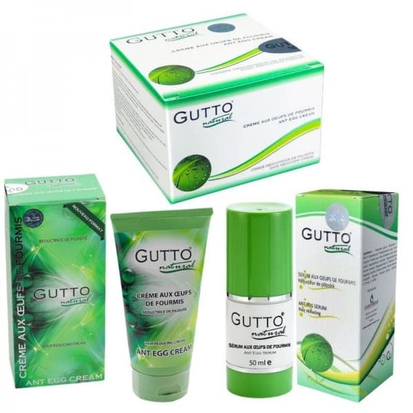 Pack COMPLET : Crème 150ml & Crème 50ml & Huile 50ml, aux œufs de fourmis - Gutto Natural