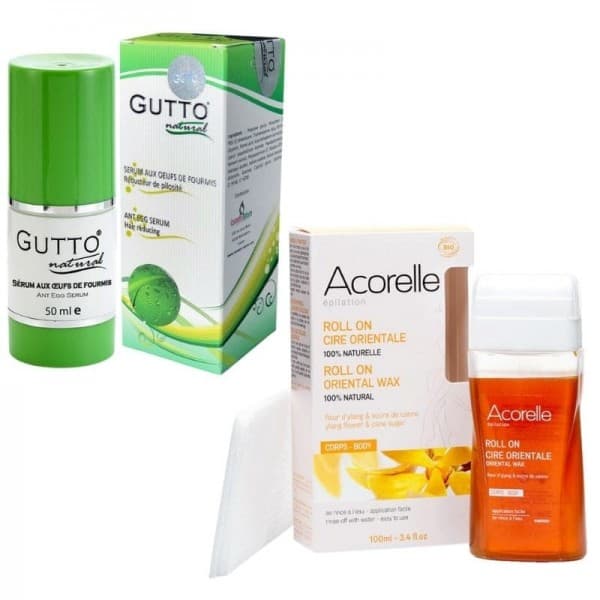 Kit 2 Epilation définitive, Cire roll-on et Huile fourmis, Corps