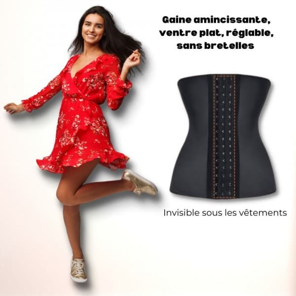 Gaine amincissante, ventre plat, réglable, sans bretelles 44