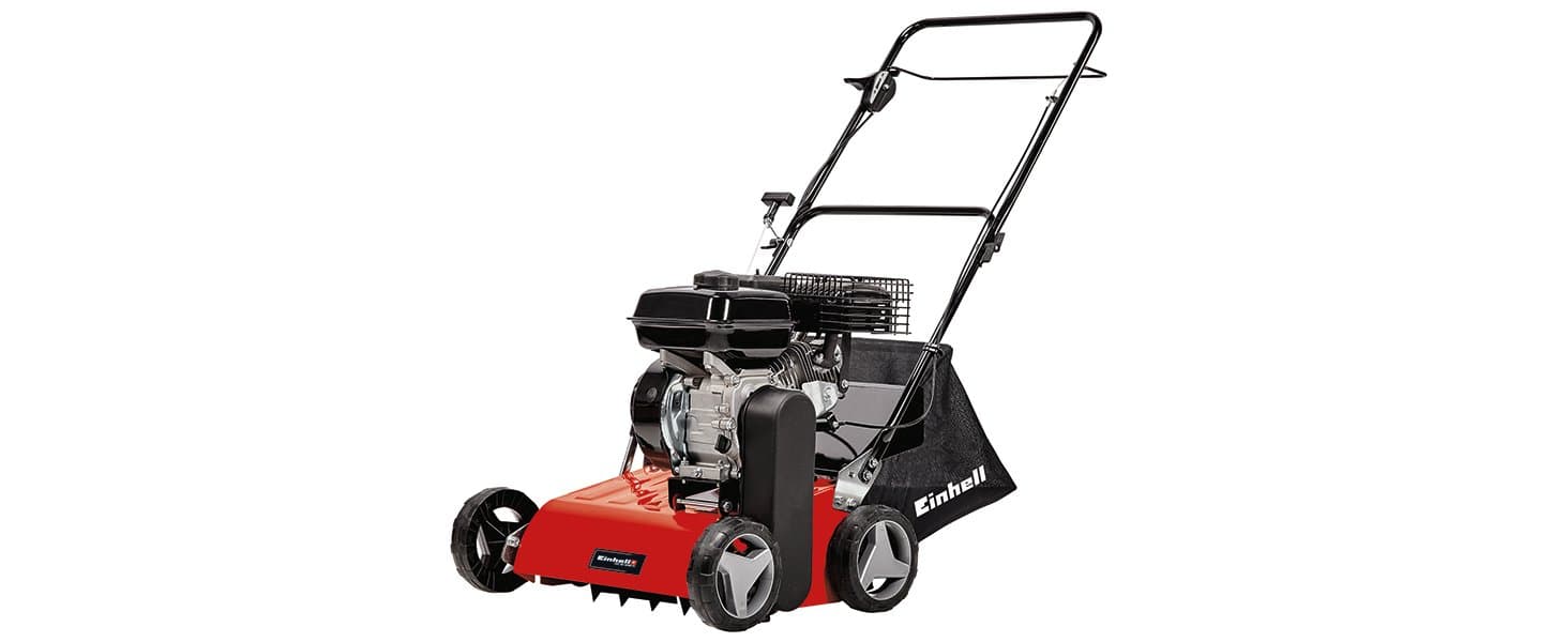 Benzin-Vertikutierer 40 cm 4,2 kW 18 Messer 45-l-Fangkorb 8-fache Tiefeneinstellung Fläche bis 1200 m²