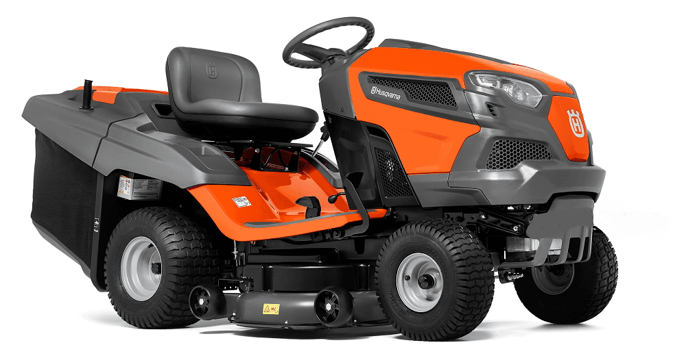 Husqvarna TC 242 T Rasentraktor mit Schneeschild und Anhänger 275