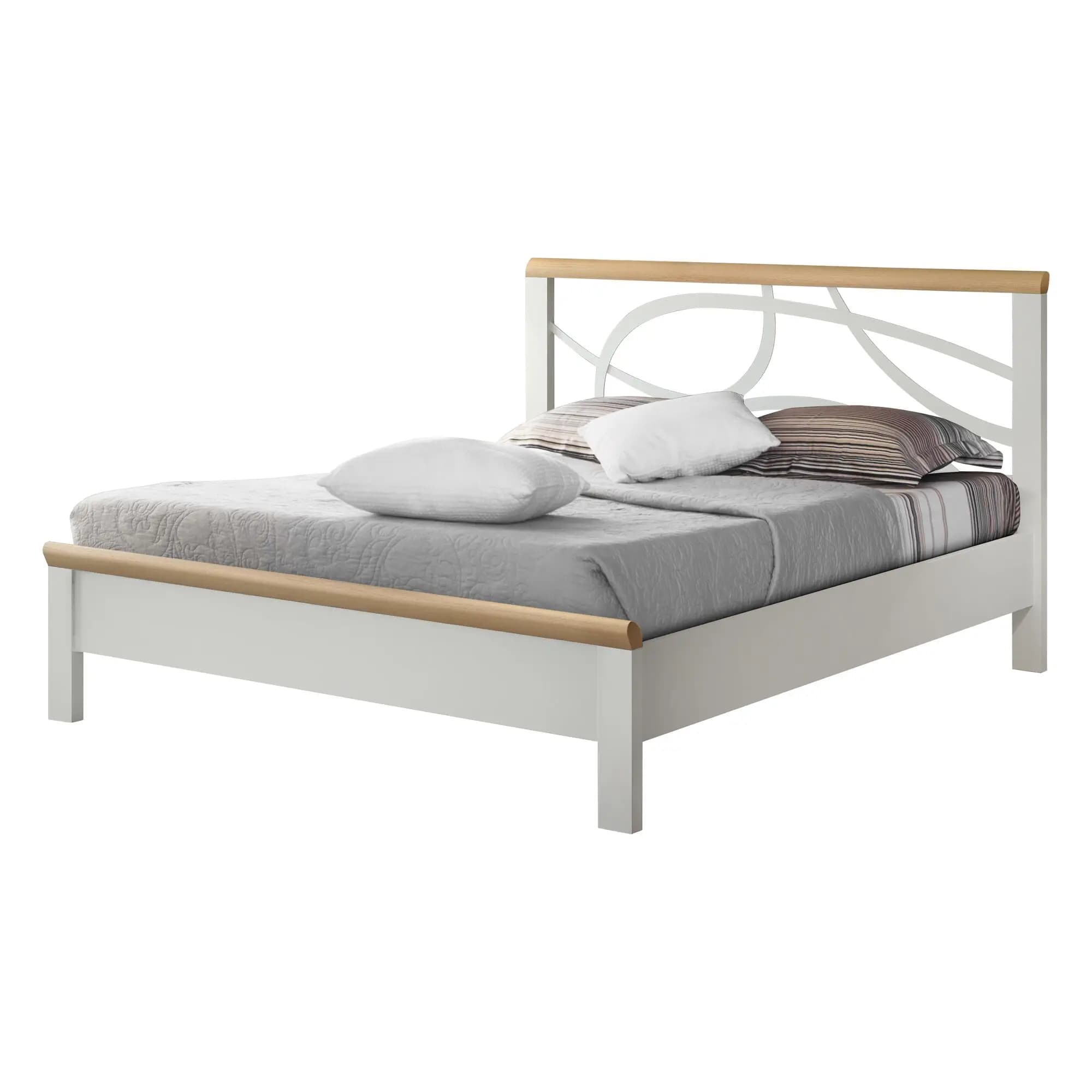 Lit Rachel pied bas - Blanc , 140 x 190 cm