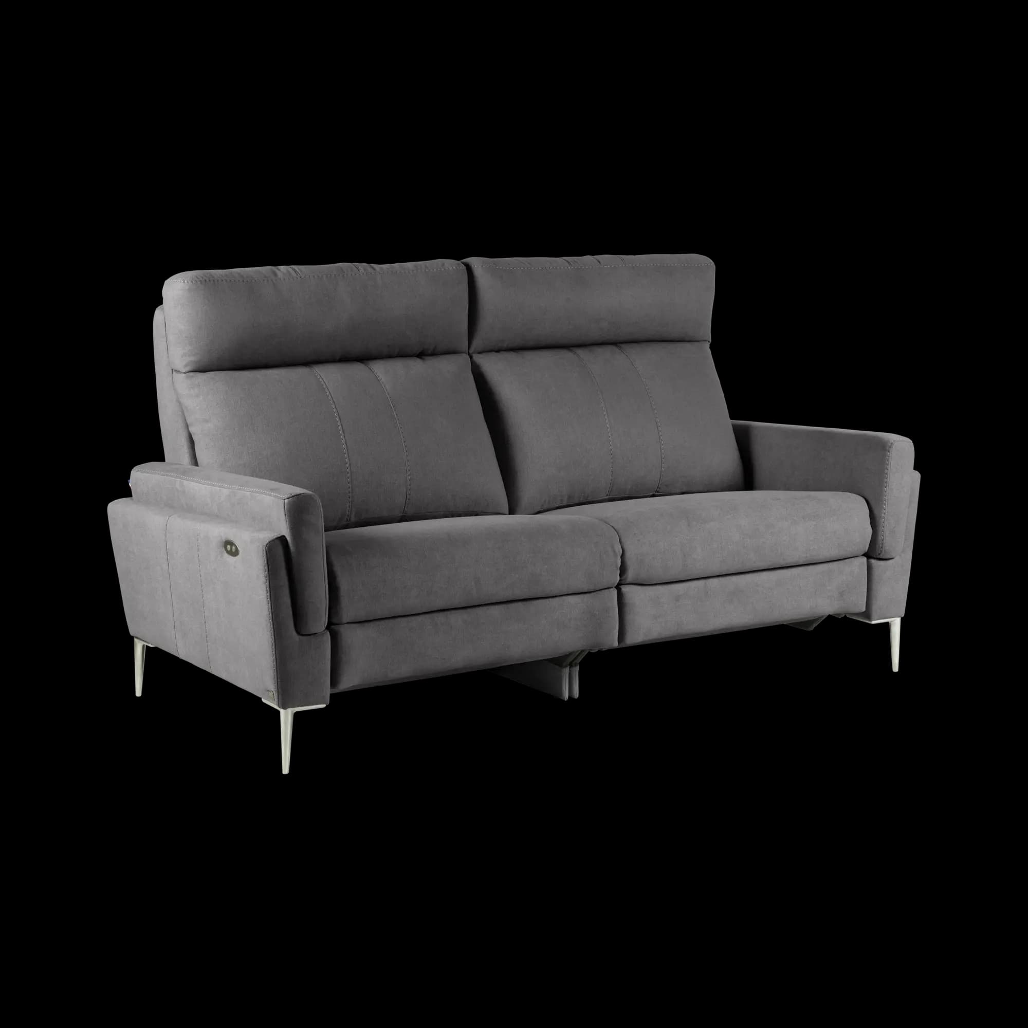Canapé relax électrique tissu Boston - Ardoise , 3 places