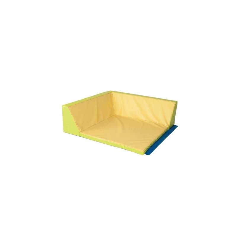 Tapis dossier d'angle quietude 96 x 96 x 30 cm - JAUNE BLE/TRANCHE PISTACHE - 96 X 96 CM - 4/30 CM