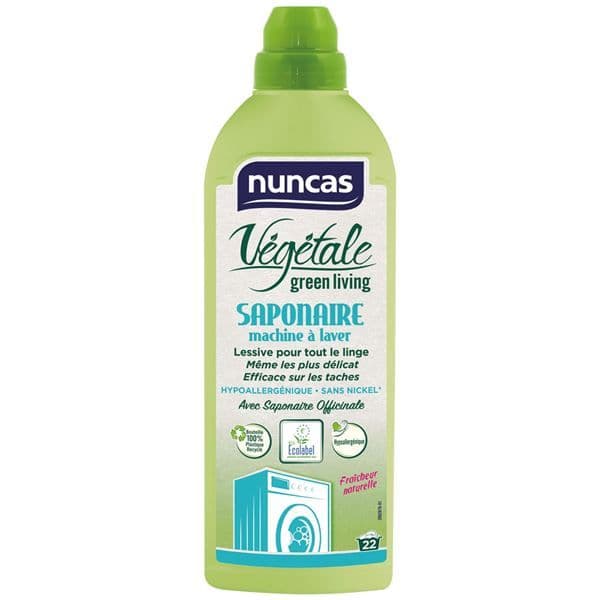 Lessive végétale à la Saponaire pour machine 1L NUNCAS
