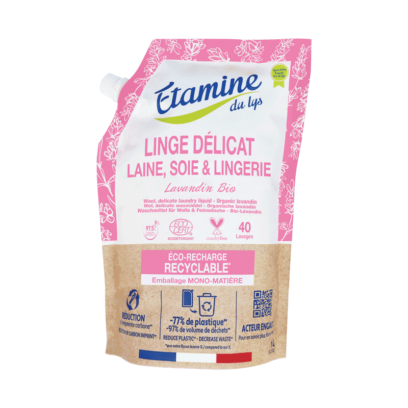 Recharge lessive Linge délicat – Lavandin 1L ÉTAMINE DU LYS