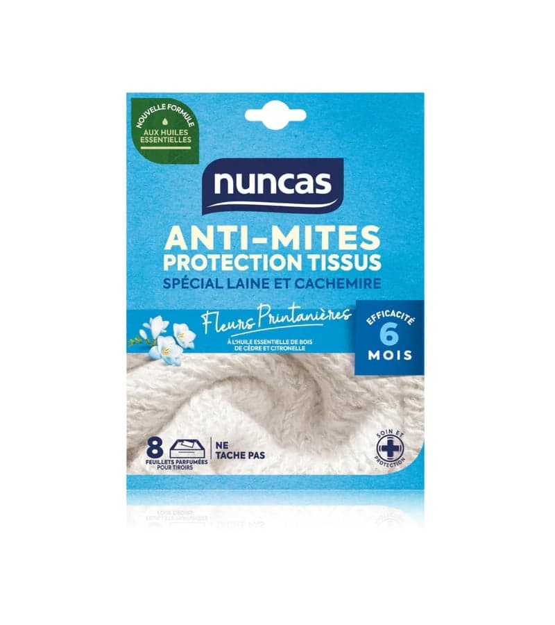 Feuilles anti-mites pour tiroirs X8 NUNCAS
