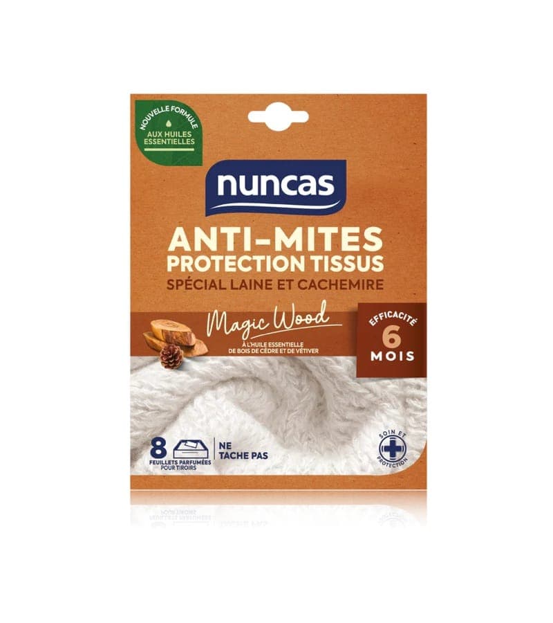 Feuilles anti-mites pour tiroirs X8 NUNCAS