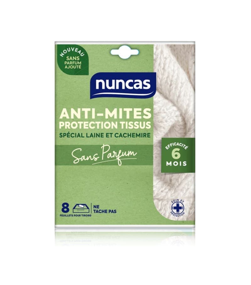 Feuilles anti-mites pour tiroirs X8 NUNCAS