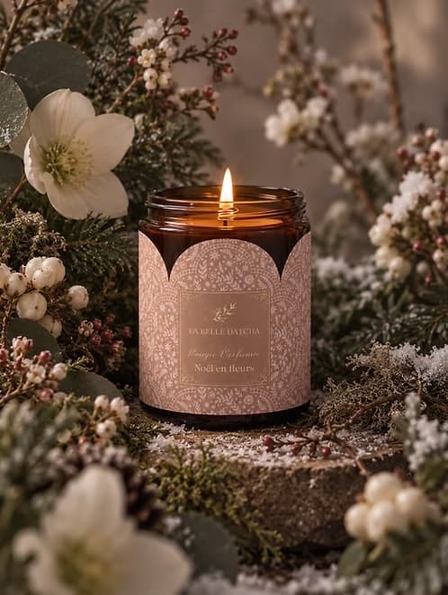 Bougie végétale parfumée - Noël en fleurs LA BELLE DATCHA