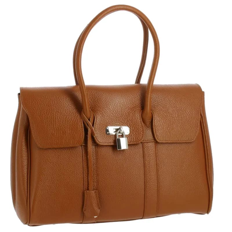 PARISIENNE grand sac à main en cuir Camel