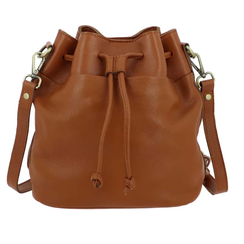 SHEFFIELD sac bourse en cuir Camel