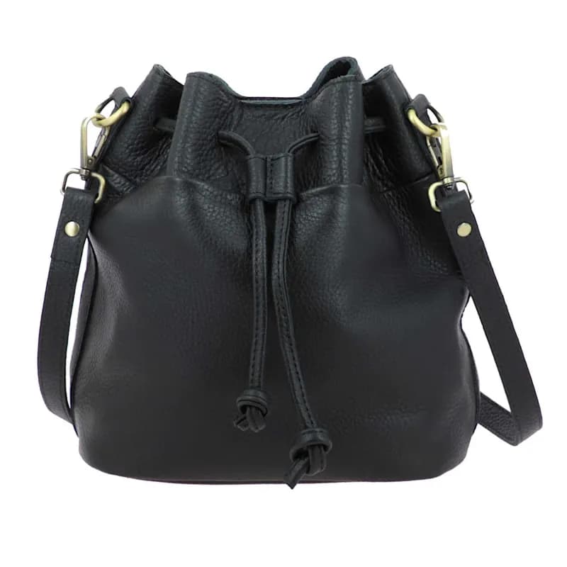 SHEFFIELD sac bourse en cuir Noir