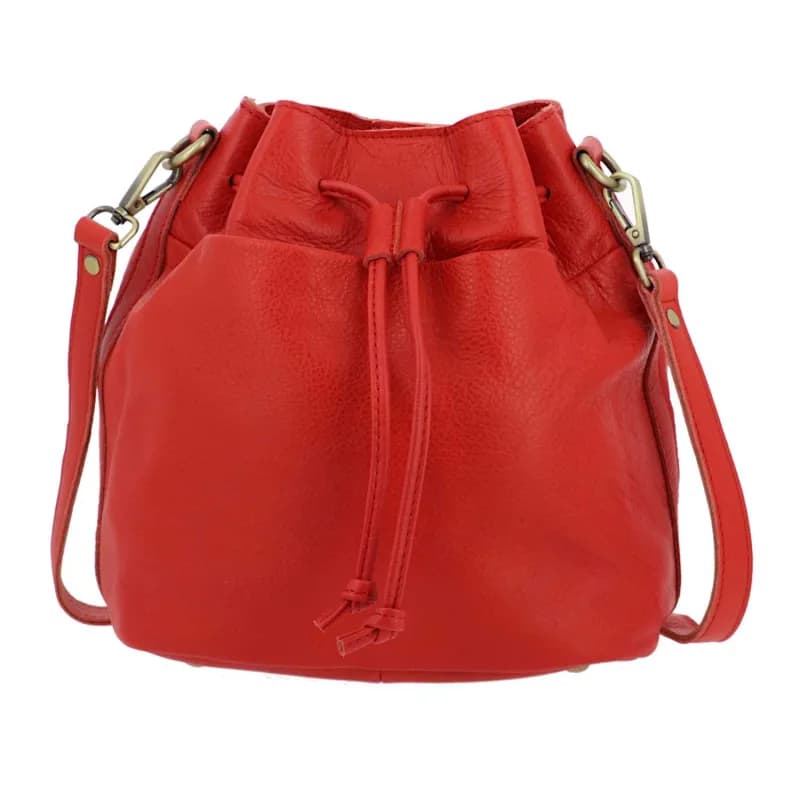 SHEFFIELD sac bourse en cuir Rouge