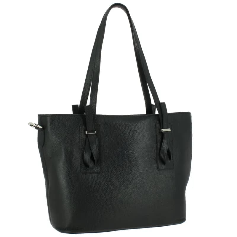 SVENTA sac cabas porté épaule en cuir Noir