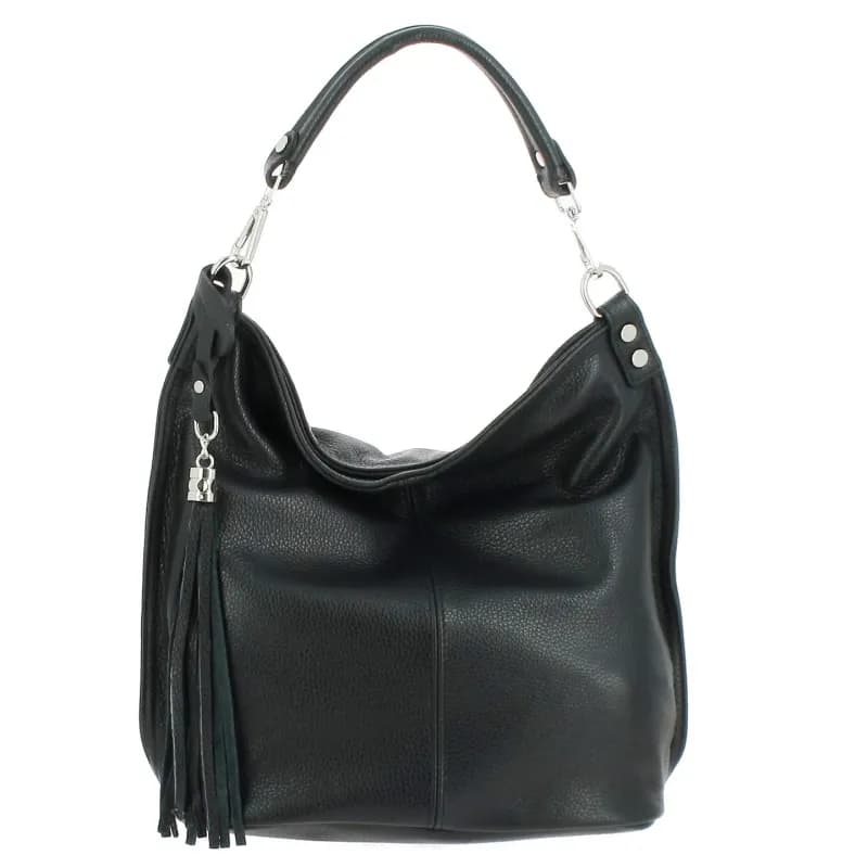 BARTONE sac hobo en cuir Noir
