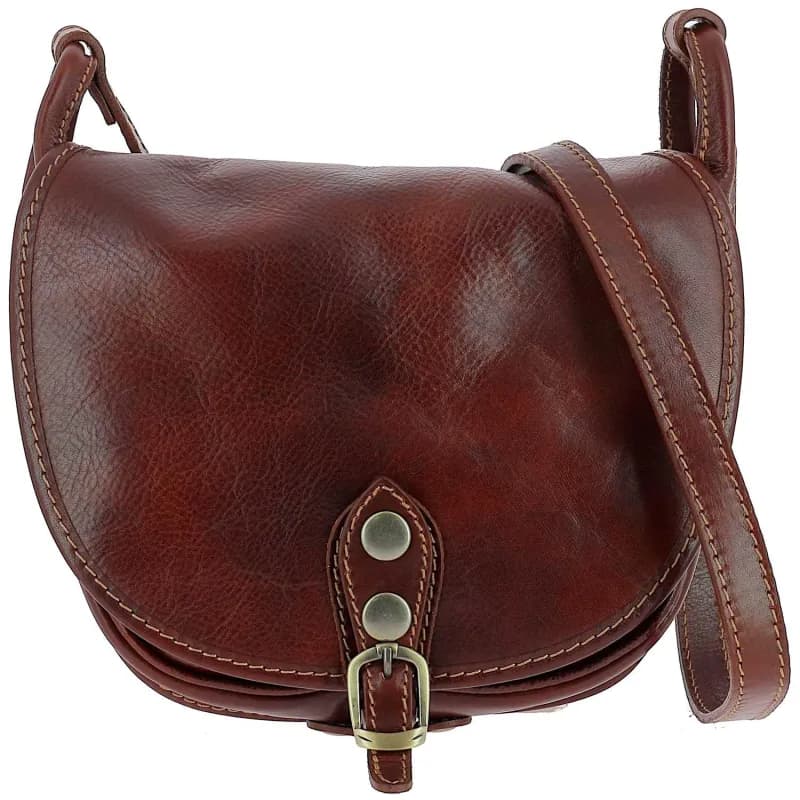 MORRA gibecière vintage en cuir Marron