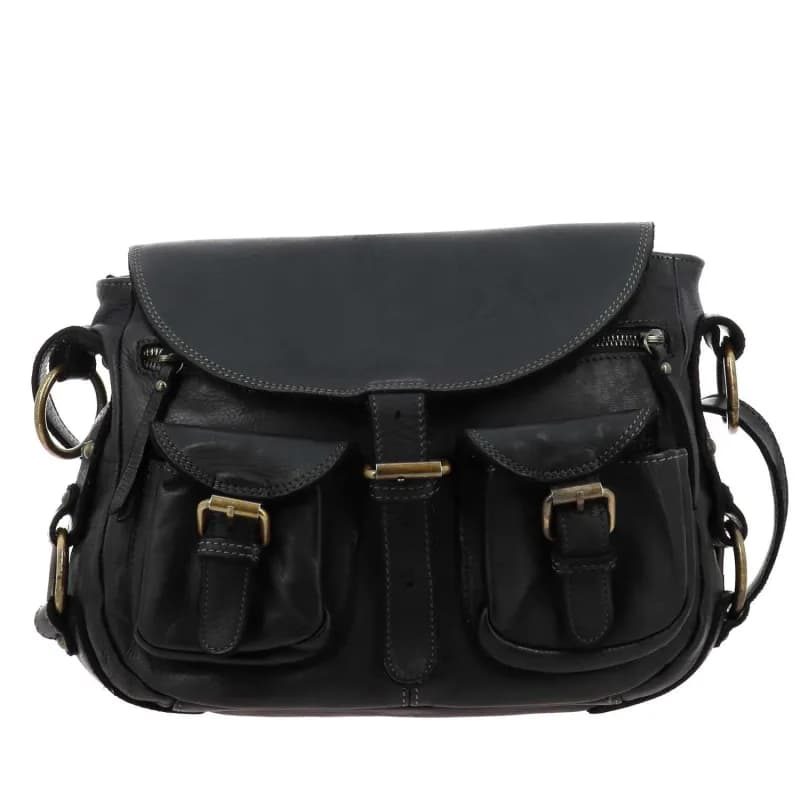 SOANNE sac vintage en cuir Noir