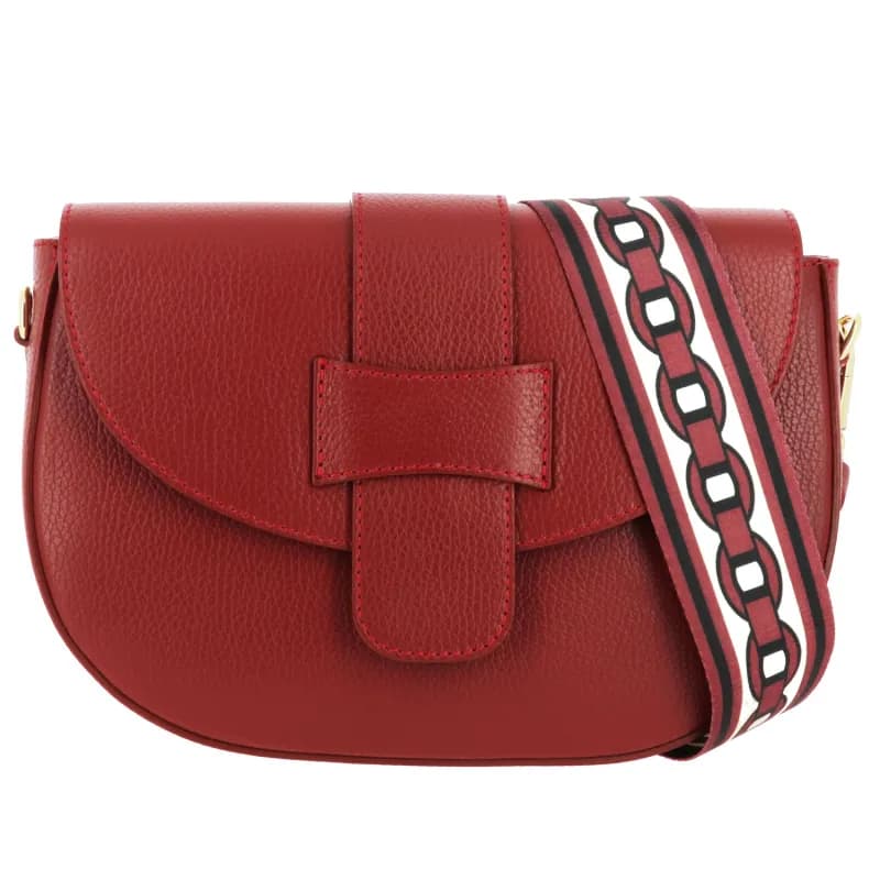 Sac bandoulière en cuir LUANDA Rouge