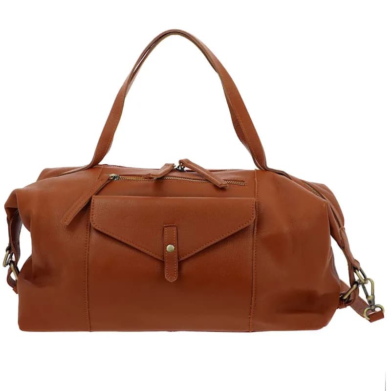 Grand sac en cuir à bandoulière LARA Camel