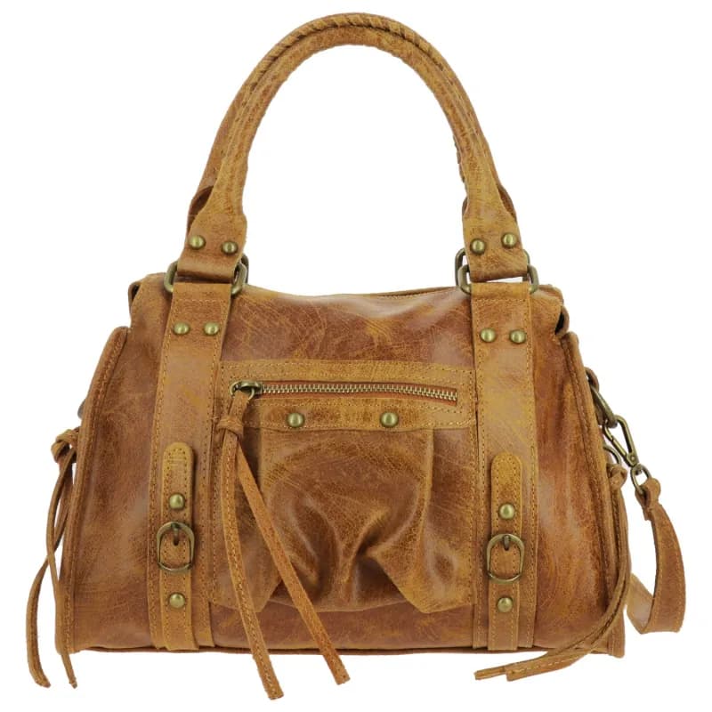 BENICHA sac à main en cuir Camel