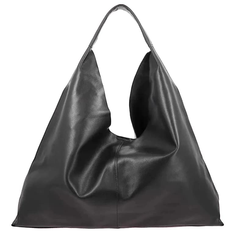 Sac fourre tout en cuir CARMEN Noir