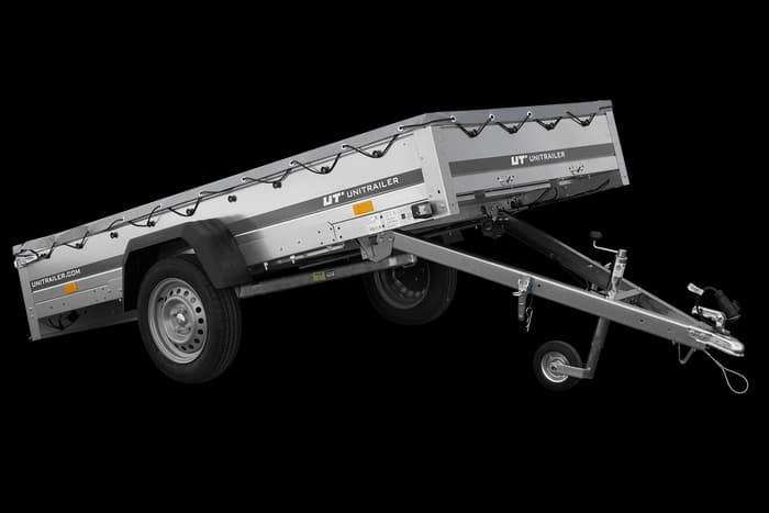 Przyczepka samochodowa 264×125 Unitrailer Garden 264 KIPP ze stelażem H-0 i pokrowcem szarym-Nowy