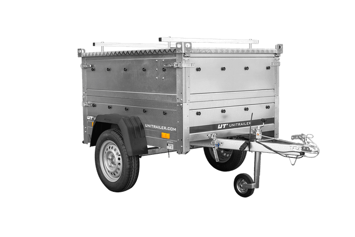 Przyczepka jednoosiowa 150×106 Unitrailer Garden 150 KIPP z pokrywą aluminiową-Nowy