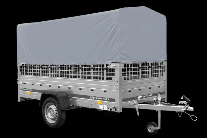 Przyczepka jednoosiowa 264×125 Unitrailer Garden 264 KIPP z burtami siatkowymi-Nowy