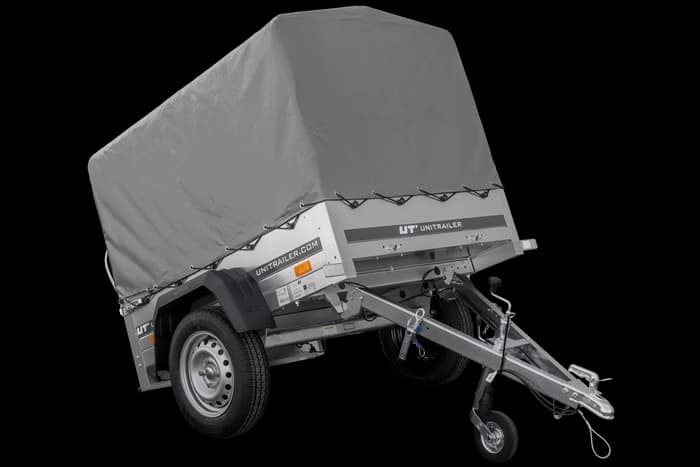 Przyczepka jednoosiowa 150×106 Unitrailer Garden 150 KIPP ze stelażem H-800 i pokrowcem szarym-Nowy