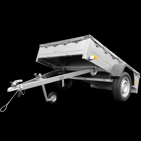 Przyczepka lekka 200×125 Unitrailer Garden 201 KIPP z plandeką szarą-Nowy