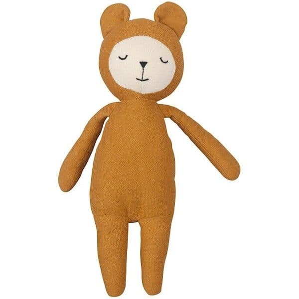 Peluche Fabelab® Ours Buddy Miel 28cm Coton Bio GOTS - Jouet Bio