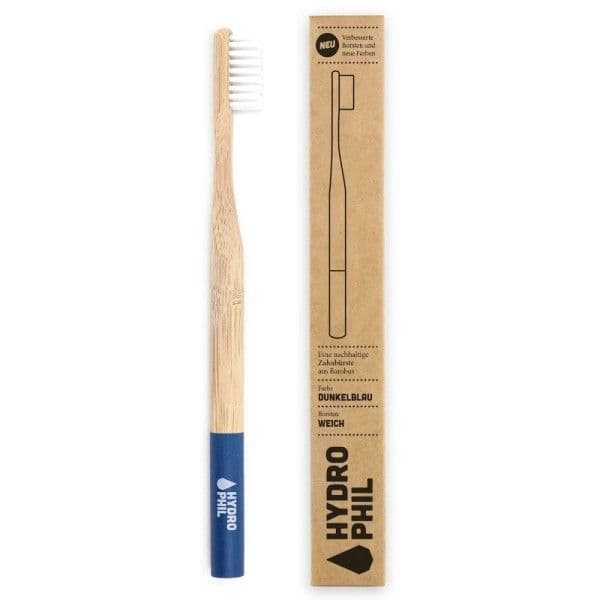 Brosse à dents en Bambou Adulte Souple Bleu Foncé HydroPhil® - Co