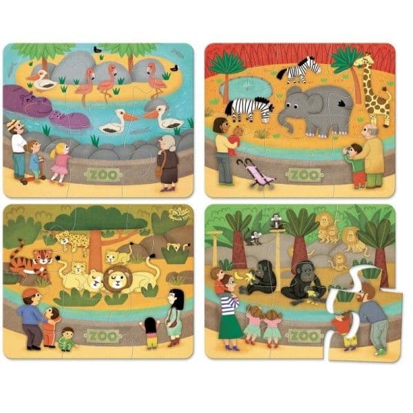 Set 4 Puzzles en bois 'Le Zoo' Vilac® - Jouets puzzle en bois 2 ans