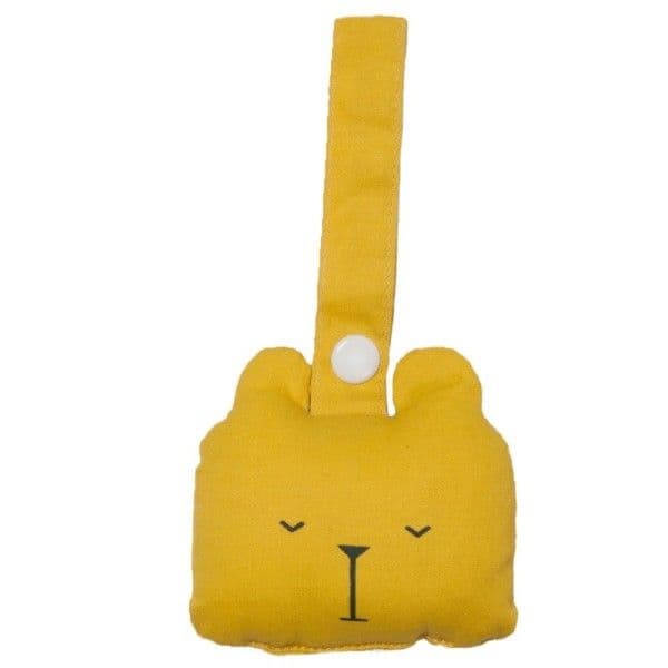 Hochet Fabelab® Ours Paresseux Miel 10cm à clipser Coton Bio GOTS -