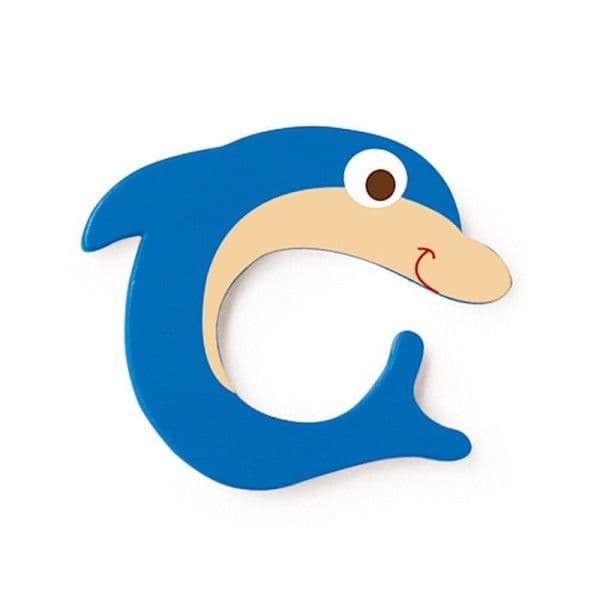 Lettre décorative 'C' en bois Animaux Amusants 6cm Scratch® - Lettre