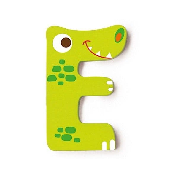 Lettre décorative 'E' en bois Animaux Amusants 6cm Scratch® - Lettre