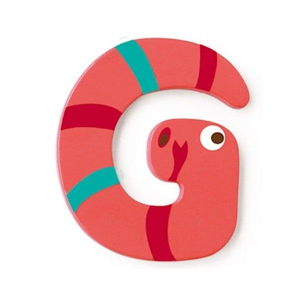 Lettre décorative 'G' en bois Animaux Amusants 6cm Scratch® - Lettre